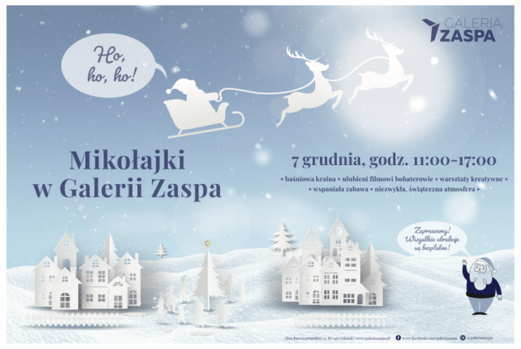 Mikołajki w Galerii Zaspa Dziecko, LIFESTYLE - Coraz bliżej Święta! Niezwykłą atmosferę zbliżającej się Gwiazdki poczuć można w Galerii Zaspa, która zaprasza do wspólnego odliczania dni do Bożego Narodzenia.